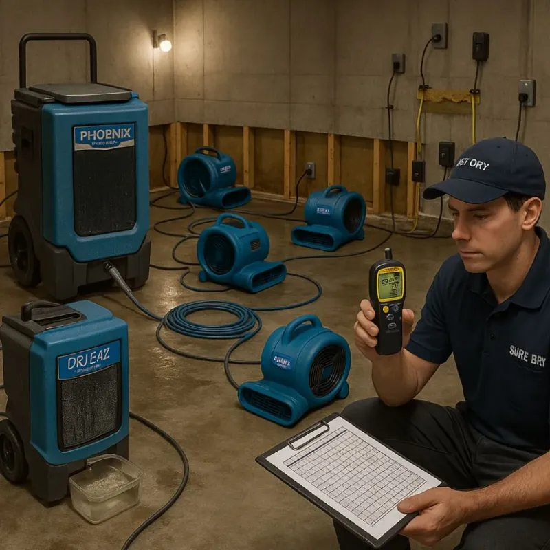Structural Drying and Dehumidification process in Culver City, CA